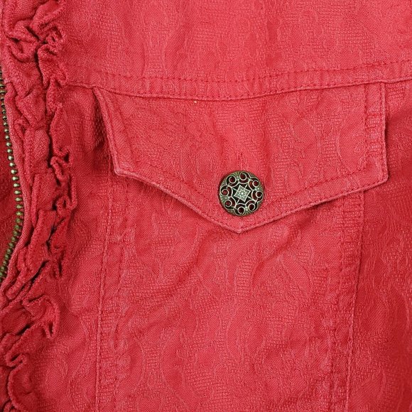 Coldwater Creek Red Zipper Jacket Small - Picture 6 of 9